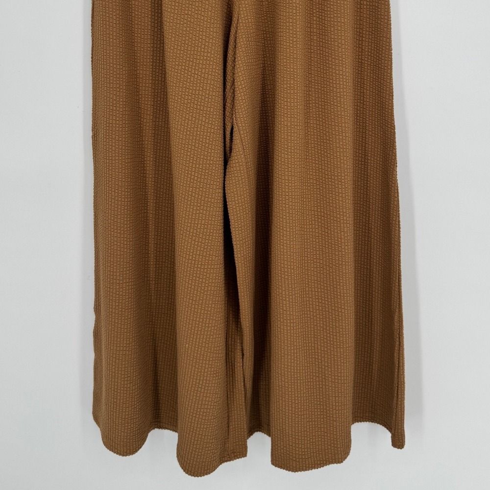 Lunya Organic Cotton Seersucker Drapey Wide Leg Pant Medium Brown Loungewear - Picture 5 of 11